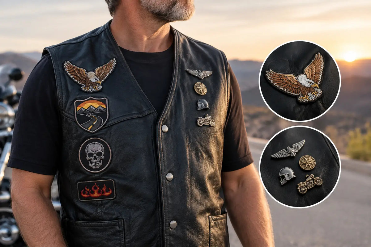 Biker Vest Patches vs Pins for Every Road