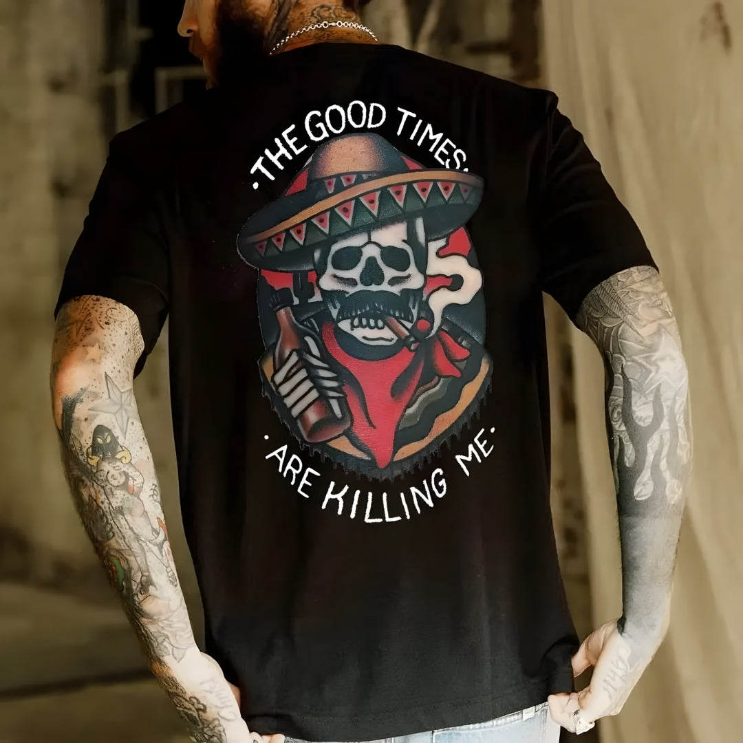 Style and Fashion Graphic Cotton T-shirt For Biker