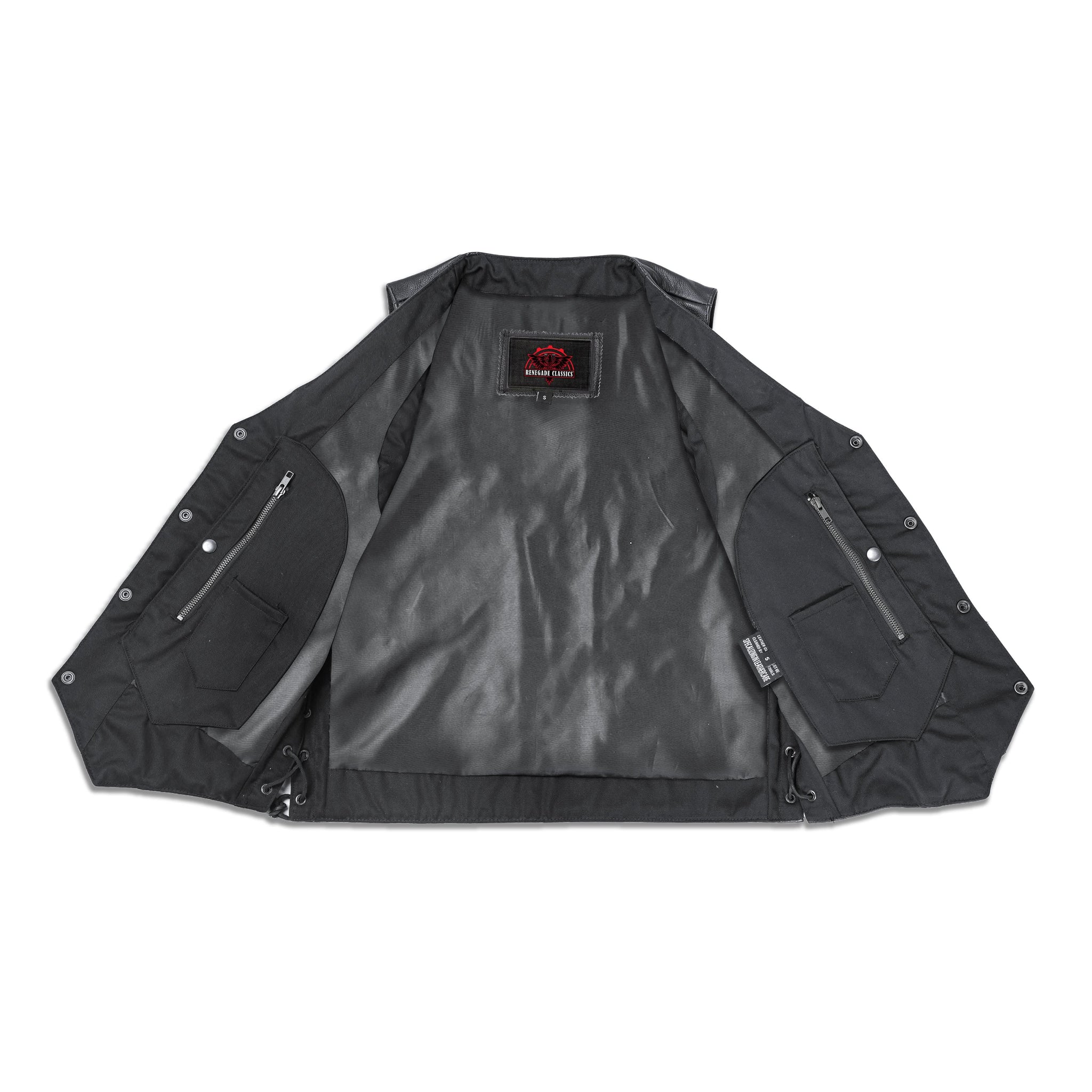 Men's Line Ranger Multi-Pocket Motorcycle Vest - Black