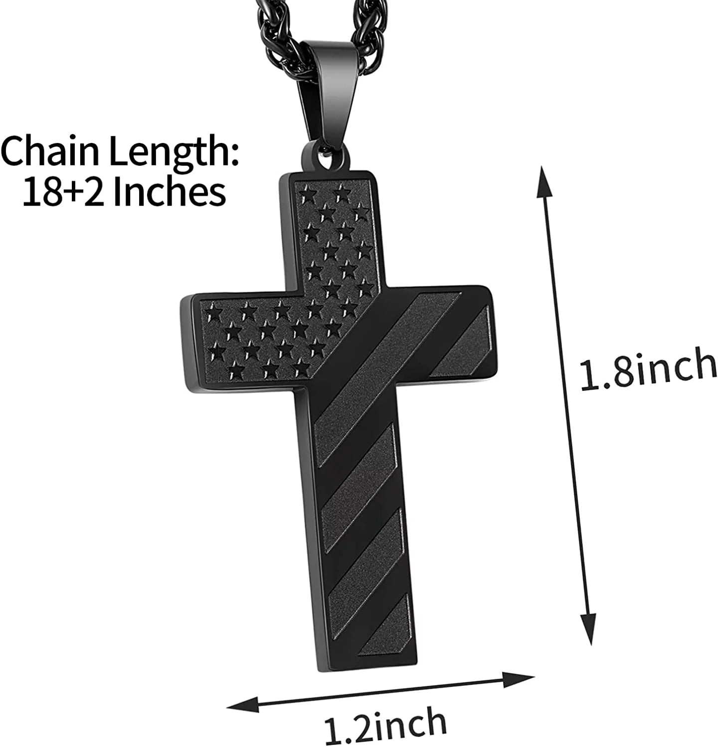 2025 Graduation Gifts for Him Teenages Teen Boyfriend Brother Son Grandson Graduates Black American Flag Cross Necklace Pendant Chain Religious Christian Jewelry Gifts Ideas Age