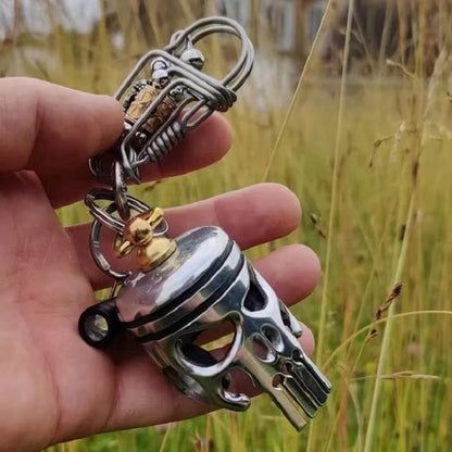 SkullPiston – Unieke Schedel Sleutelhanger met Pistonstijl en