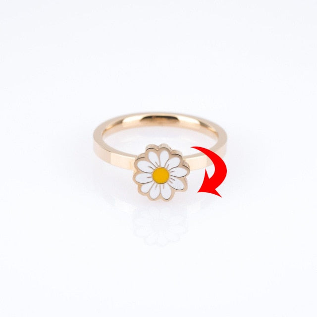 Fidget Spinner Rotatable Ring For Women - 