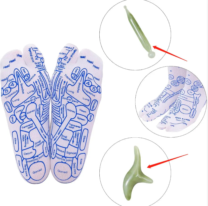 Reflexology Socks With Massage Trigger Tool - 