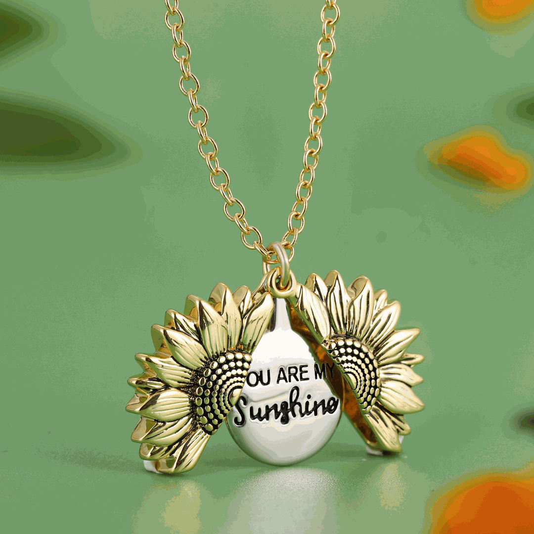 Sunshine in My Heart – Sunflower Pendant Necklace - 