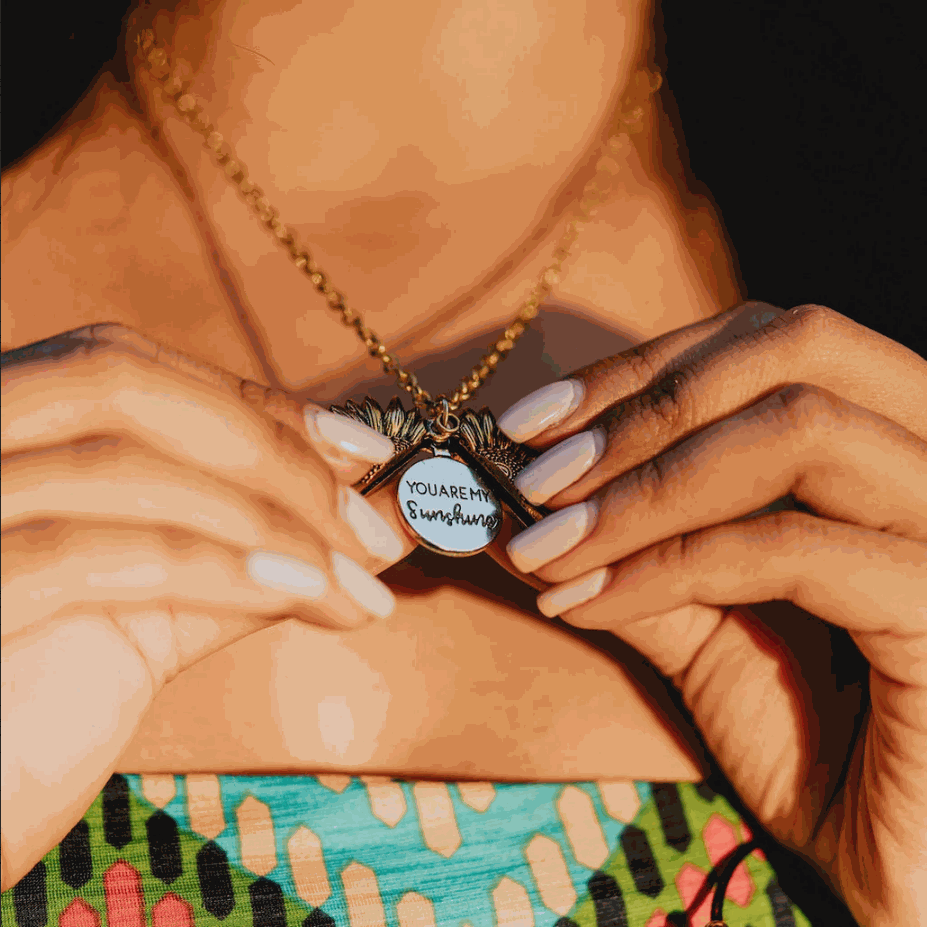 Sunshine in My Heart – Sunflower Pendant Necklace - 