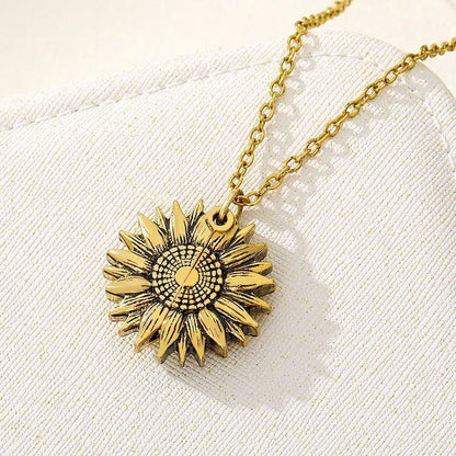 Sunshine in My Heart – Sunflower Pendant Necklace - 