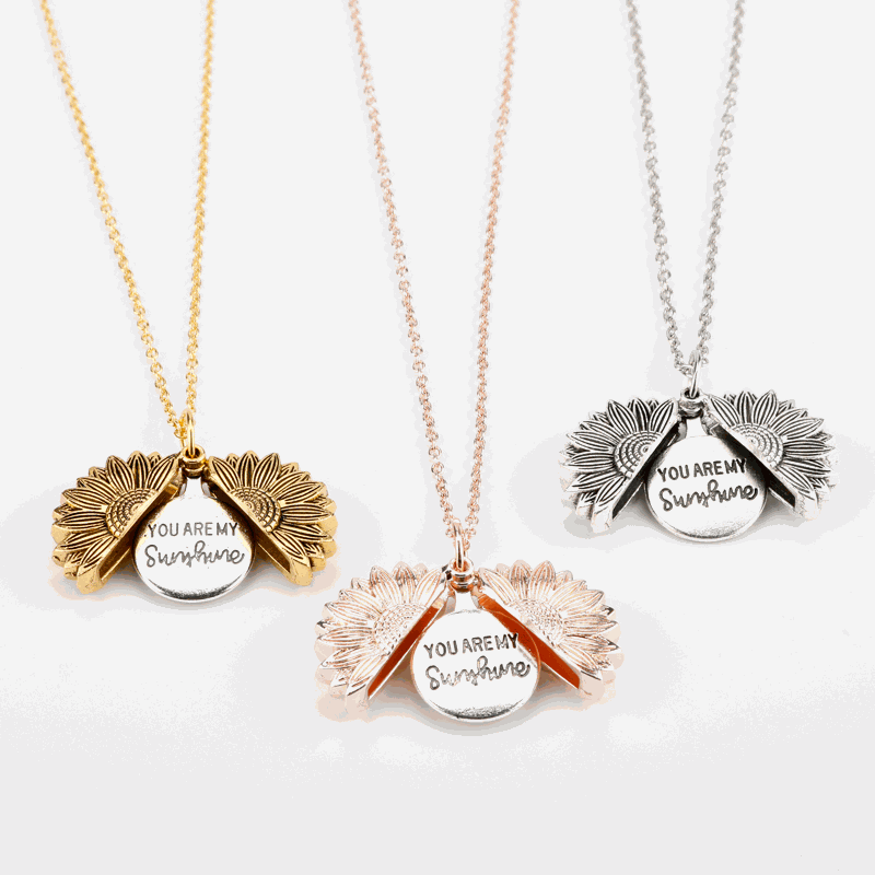 Sunshine in My Heart – Sunflower Pendant Necklace -   "You Are My Sunshine" Keepsake Necklace    qykyai-sq.myshopify.com