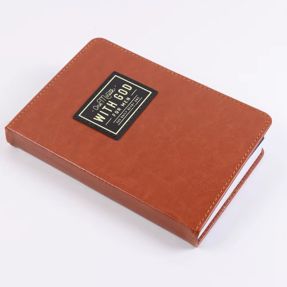 One Minute with God for Men 365 Devotions, Brown Faux Leather Flexcover, Ideal Gift for Dad, Husband, Pastor
