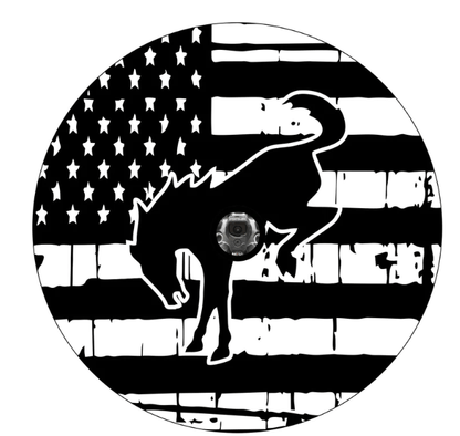 Bronco Rustic American Flag Spare Tire Cover