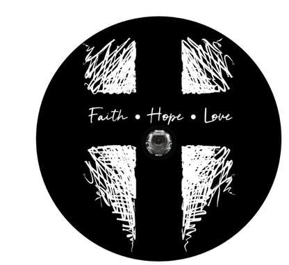 Faith Hope Love Christian Religious Cross Spare Tire Cover