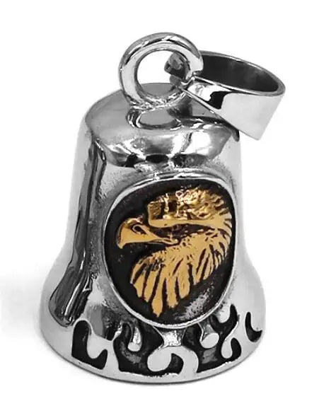 Fashion Eagle Wing Motorcycle Rider Bell Pendant Stainless Steel Route 66 Norse Viking Cross Rose Skull Bell Christmas Gift