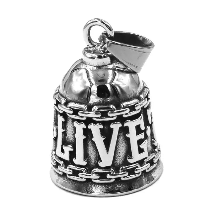 Fashion Eagle Wing Motorcycle Rider Bell Pendant Stainless Steel Route 66 Norse Viking Cross Rose Skull Bell Christmas Gift