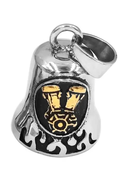 Fashion Eagle Wing Motorcycle Rider Bell Pendant Stainless Steel Route 66 Norse Viking Cross Rose Skull Bell Christmas Gift