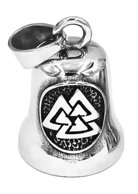 Fashion Eagle Wing Motorcycle Rider Bell Pendant Stainless Steel Route 66 Norse Viking Cross Rose Skull Bell Christmas Gift