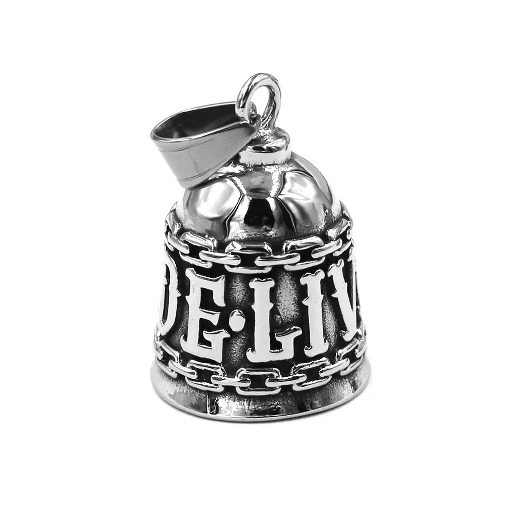 Live to Ride Eagle Wings Jesus Cross Biker Bell Pendant Stainless Steel Knuckles Heart Peace Sign Rose Eye Bell Christmas Gift
