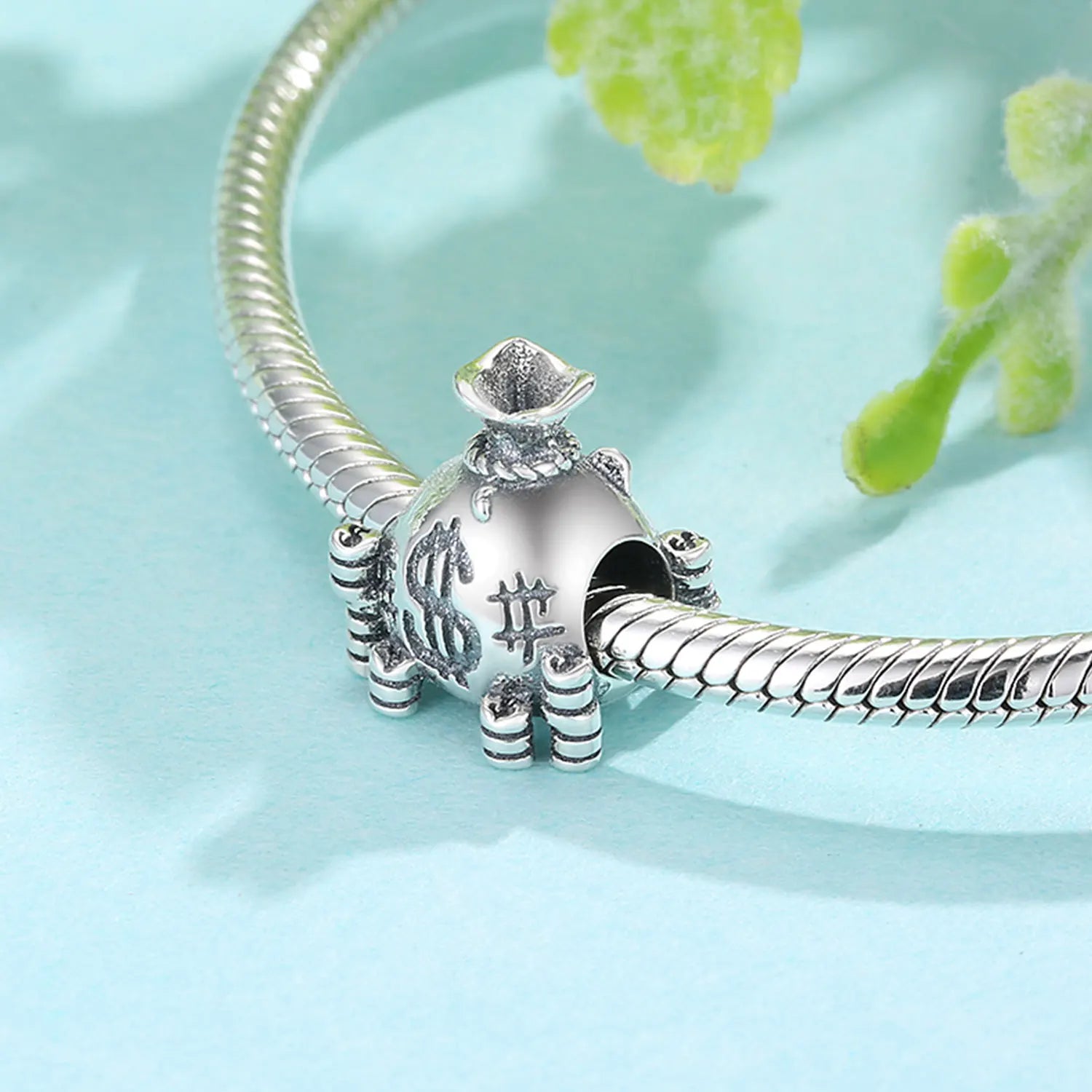 US Dollar Money Bag Charm Real 925 Sterling Silver Lucky Beads for Women Charm Bracelet Necklace Fashions Jewelry Making Gift
