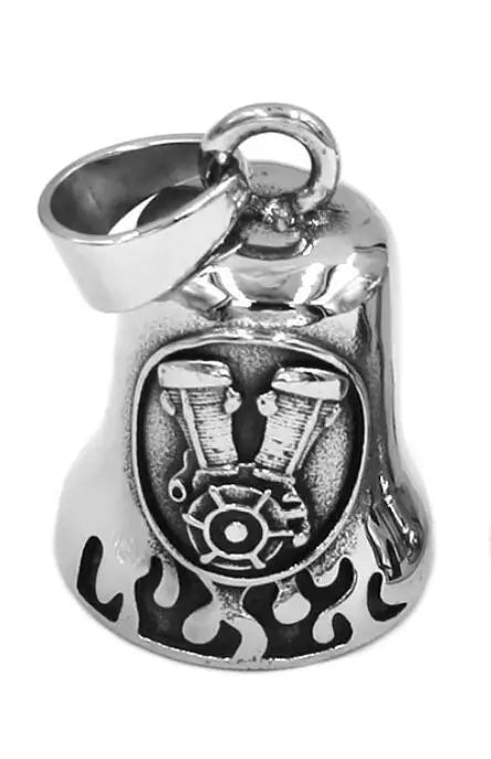 Fashion Eagle Wing Motorcycle Rider Bell Pendant Stainless Steel Route 66 Norse Viking Cross Rose Skull Bell Christmas Gift