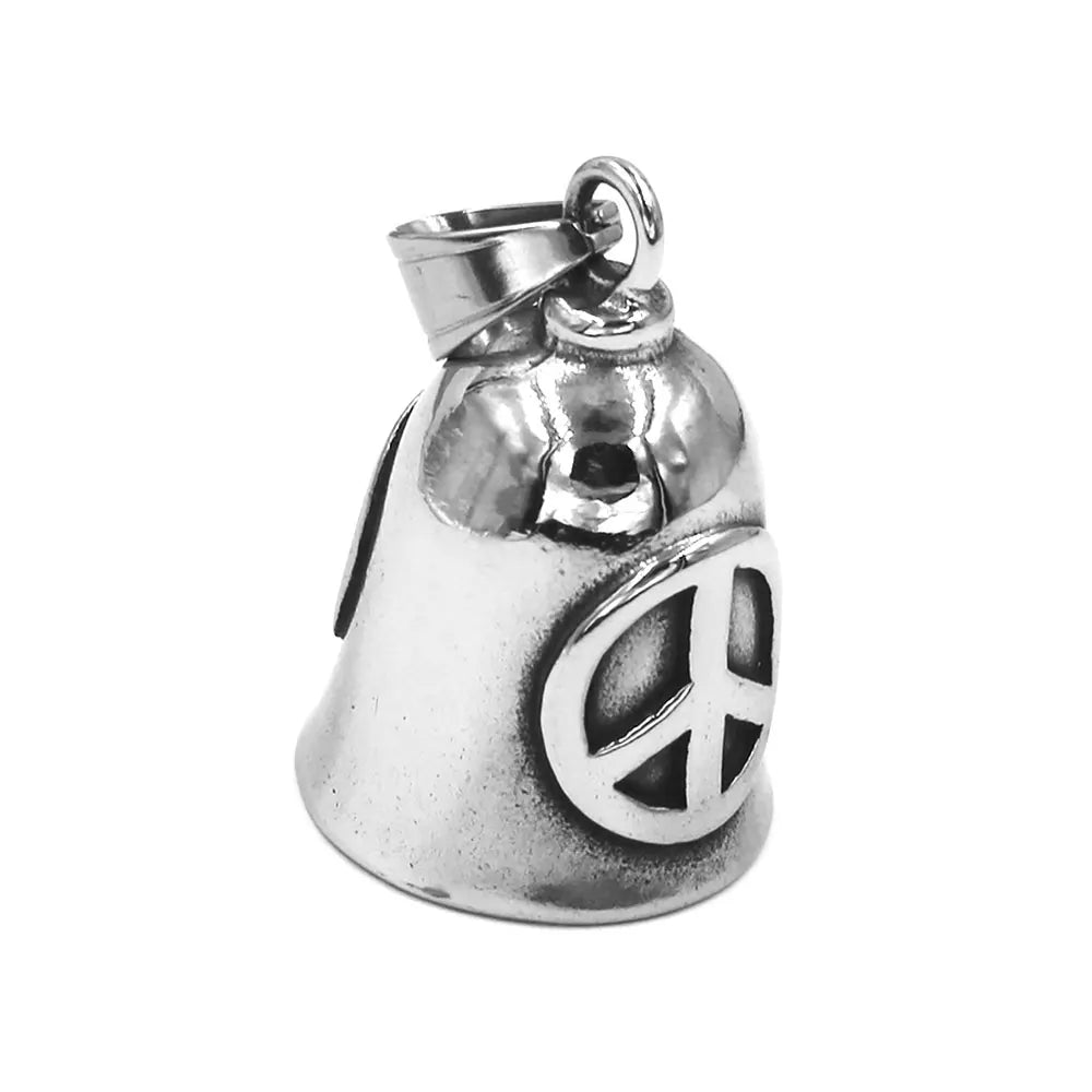 Live to Ride Eagle Wings Jesus Cross Biker Bell Pendant Stainless Steel Knuckles Heart Peace Sign Rose Eye Bell Christmas Gift