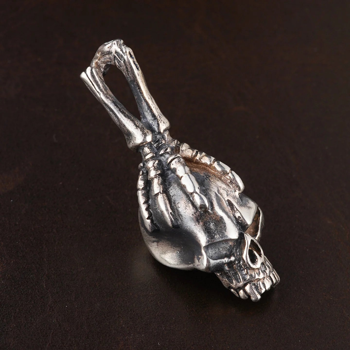 BOCAI S925 Sterling Silver Pendant for Women Men Retro Skeleton Claw Skull Charm Amulet Punk Street Dark Style Jewelry Wholesale