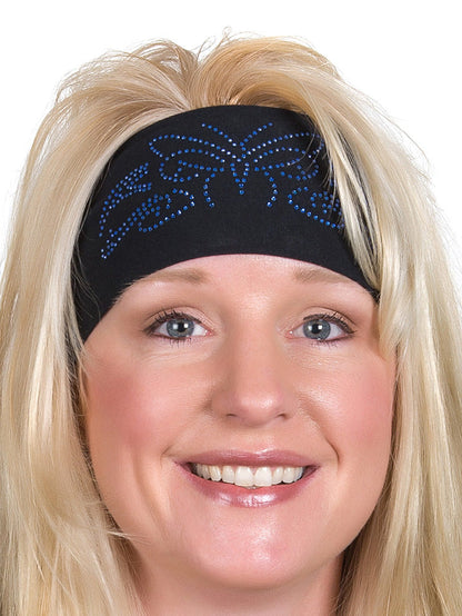 Tie-back Stretchy Rhinestone Bandana Tribal Butterfly Design, 3 Colors