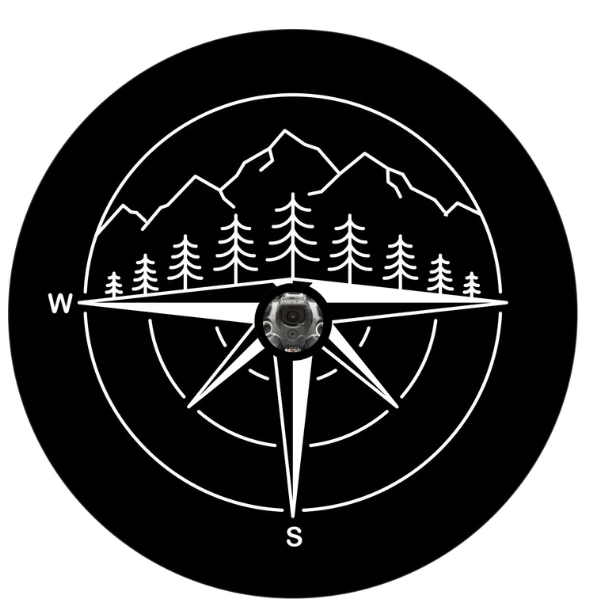 Mountains & Compass Spare Tire Cover