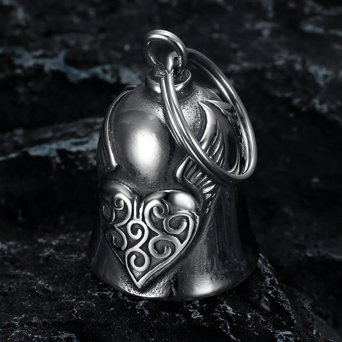 Lucky Bell Pendant Heart Wing Motorcycle Bell Motorcycle Bell Pendant Motorcycle Riding Guardiann Bell Jewelry Accessorie