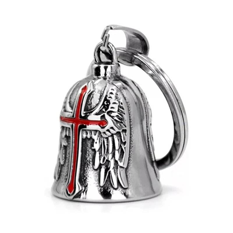 Fashion Angel Wings Motorcycle Bell Pendant Punk Rock Men's Riding Party Amulet Exorcism Jewelry