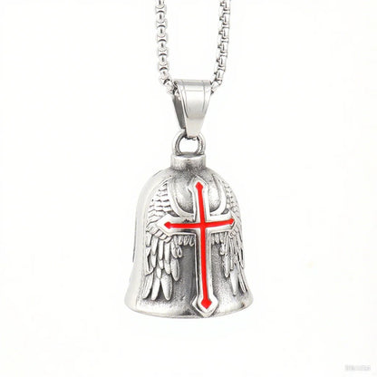 Stainless Steel Motorcycle Bell Pendant Trendy Charm Punk Necklaces For Men Vintage Biker Luck Amulet Jewelry Gifts Wholesale