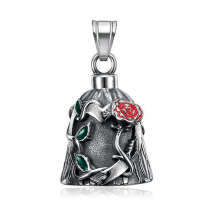 Fashion Eagle Wing Motorcycle Rider Bell Pendant Stainless Steel Route 66 Norse Viking Cross Rose Skull Bell Christmas Gift