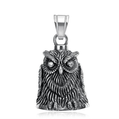 Fashion Eagle Wing Motorcycle Rider Bell Pendant Stainless Steel Route 66 Norse Viking Cross Rose Skull Bell Christmas Gift