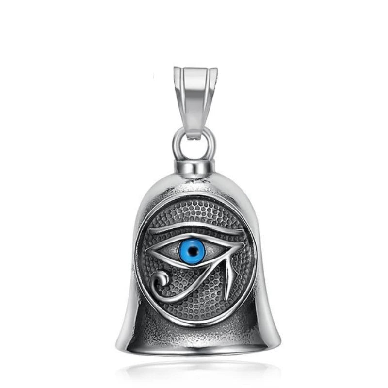 Fashion Eagle Wing Motorcycle Rider Bell Pendant Stainless Steel Route 66 Norse Viking Cross Rose Skull Bell Christmas Gift
