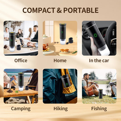 Portable Wireless Electric Espresso Coffee Machine For Travel &Car &Home Camping Coffee Maker 3-in-1 Capsule Powder Coffee Maker