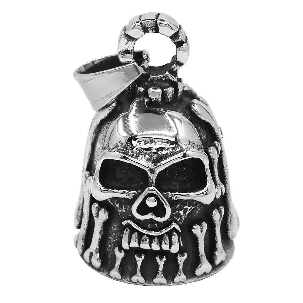 Fashion Eagle Wing Motorcycle Rider Bell Pendant Stainless Steel Route 66 Norse Viking Cross Rose Skull Bell Christmas Gift