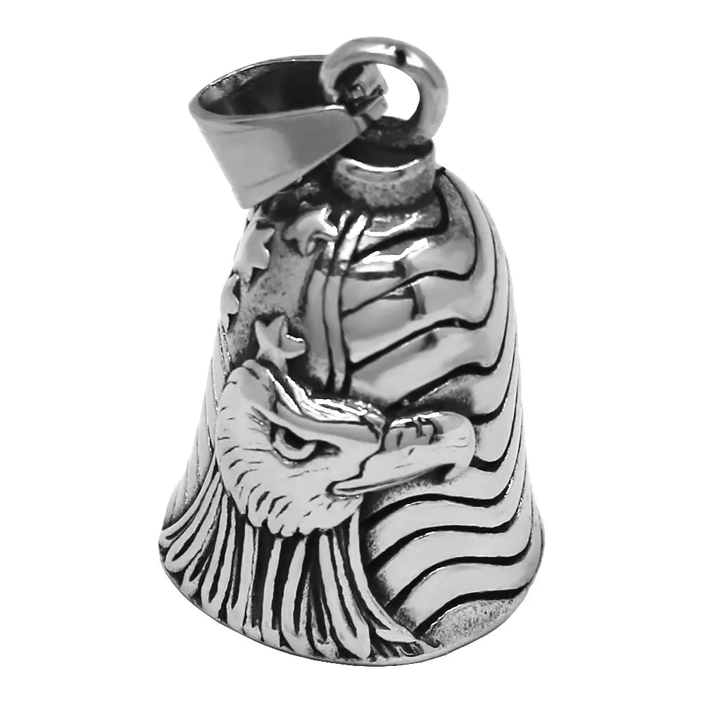 Eagle Biker Cross Jesus Bell Pendant Stainless Steel Norse Viking Warrior Spartacus Helmet Rose Lady Rider Saint Mary Jewelry