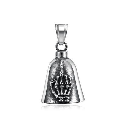 New Stainless Steel Motorcycle Bell Angel Wings Bell Pendant Necklace For Biker Fashion Lucky Amulet Jewelry Gifts Dropshipping