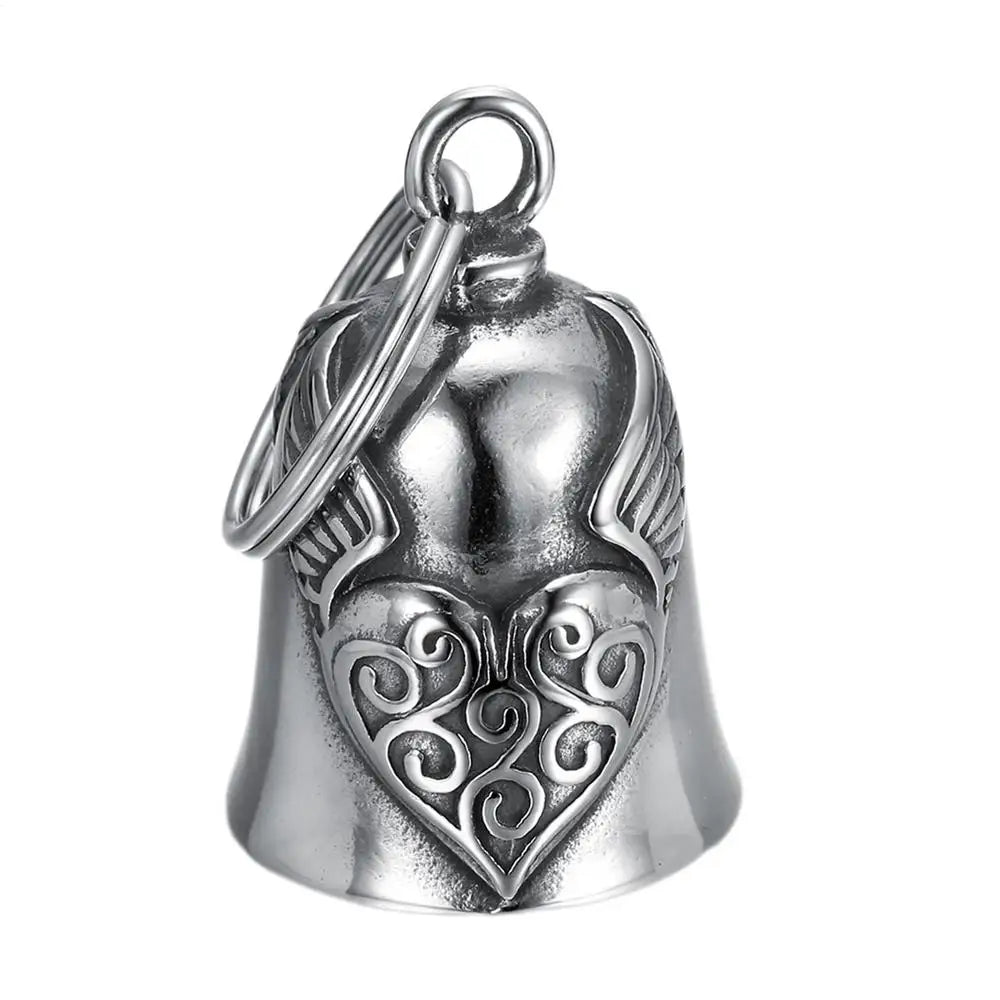 Lucky Bell Pendant Heart Wing Motorcycle Bell Motorcycle Bell Pendant Motorcycle Riding Guardiann Bell Jewelry Accessorie