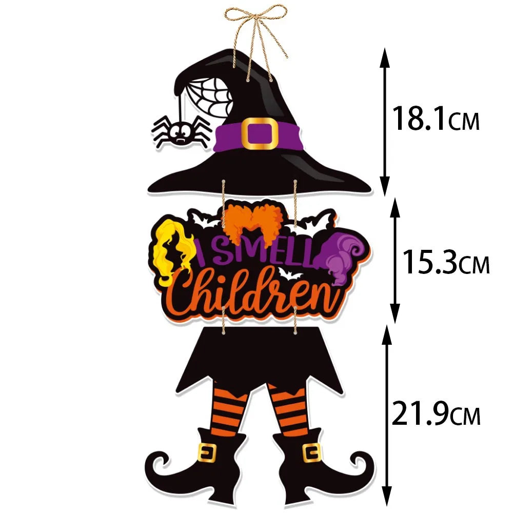 Halloween Hanging Sign Festive Pumpkin Bat and Skull Designs for Home Door Wall Yard Decor  Decor Party Outdoor Indoor Supplies