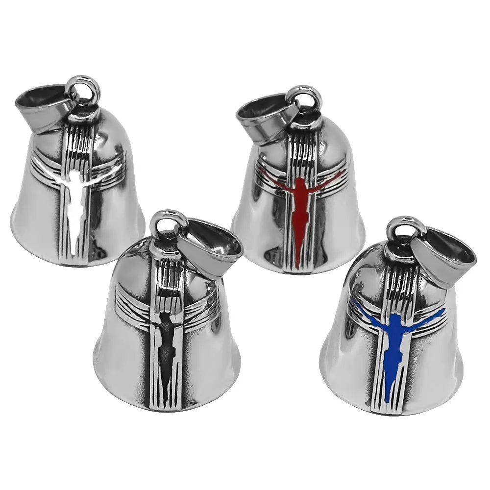 Eagle Biker Cross Jesus Bell Pendant Stainless Steel Norse Viking Warrior Spartacus Helmet Rose Lady Rider Saint Mary Jewelry