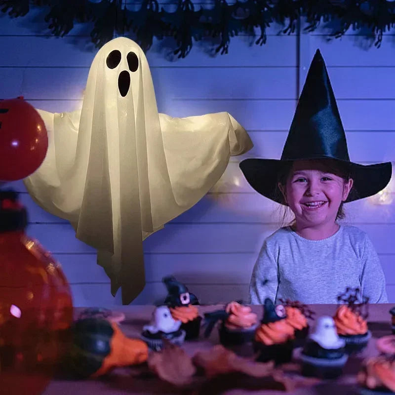 Halloween Hanging Ghost Decor, Light Up Flying Ghosts for Indoor Outdoor Garden Party, Scary Spooky Ornament Halloween Gifts