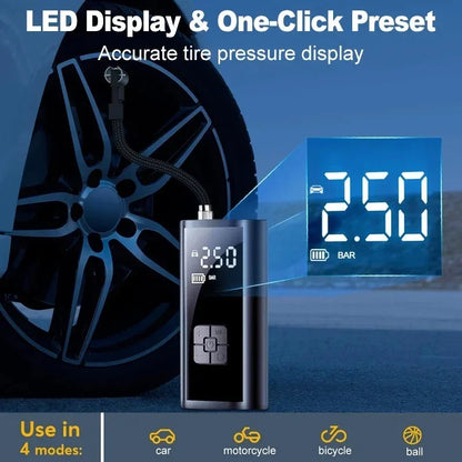 EAFC Portable Tire Inflator Rechargeable Electric Inflator For Car Bicycle Digital Air Compressor Football Ball Inflator Pump