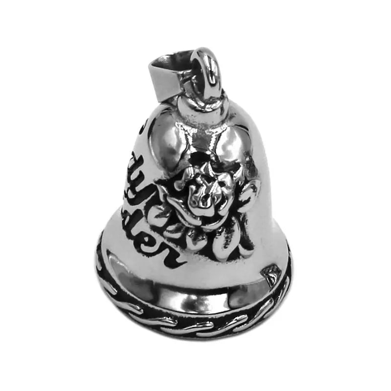 Fashion Eagle Wing Motorcycle Rider Bell Pendant Stainless Steel Route 66 Norse Viking Cross Rose Skull Bell Christmas Gift