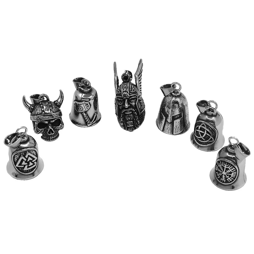 Eagle Biker Cross Jesus Bell Pendant Stainless Steel Norse Viking Warrior Spartacus Helmet Rose Lady Rider Saint Mary Jewelry