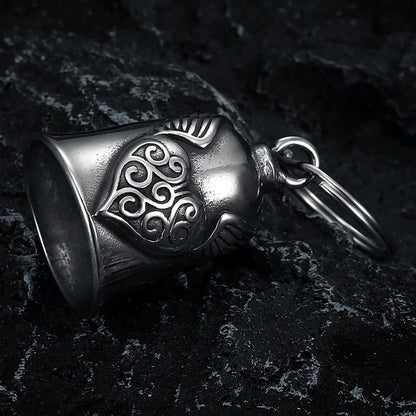 Lucky Bell Pendant Heart Wing Motorcycle Bell Motorcycle Bell Pendant Motorcycle Riding Guardiann Bell Jewelry Accessorie
