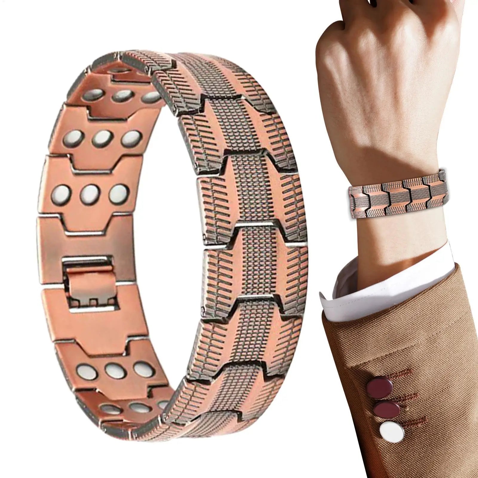 1pc Magnetic Bracelets For Men Pure Copper Magnetic Bracelet Jewelry Jewelry Accessories Row Magnetic Therapy Bangle Bracelets