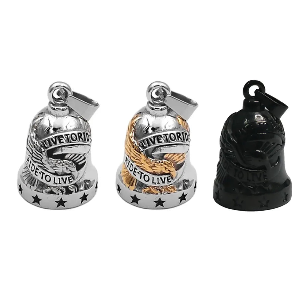 Eagle Biker Cross Jesus Bell Pendant Stainless Steel Norse Viking Warrior Spartacus Helmet Rose Lady Rider Saint Mary Jewelry