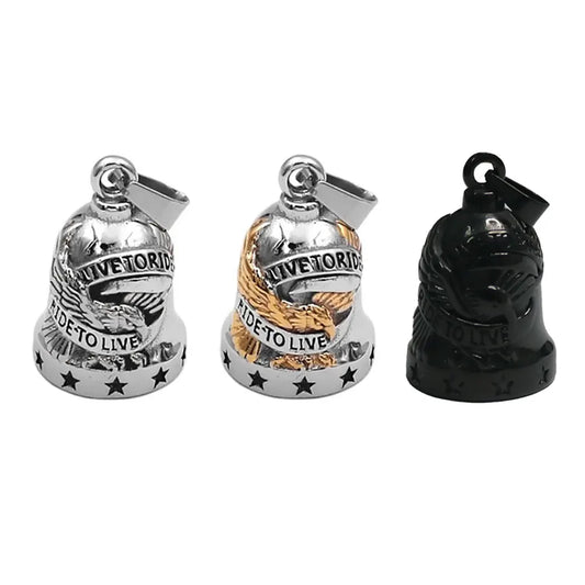 Eagle Biker Cross Jesus Bell Pendant Stainless Steel Norse Viking Warrior Spartacus Helmet Rose Lady Rider Saint Mary Jewelry