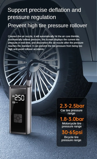 EAFC Portable Tire Inflator Rechargeable Electric Inflator For Car Bicycle Digital Air Compressor Football Ball Inflator Pump