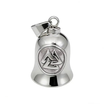 HNSP 316L Stainless Steel Gremlin Bell Biker Guardian Bell for Motorcycle, Luck Protection Pendant Men Gift Box Set