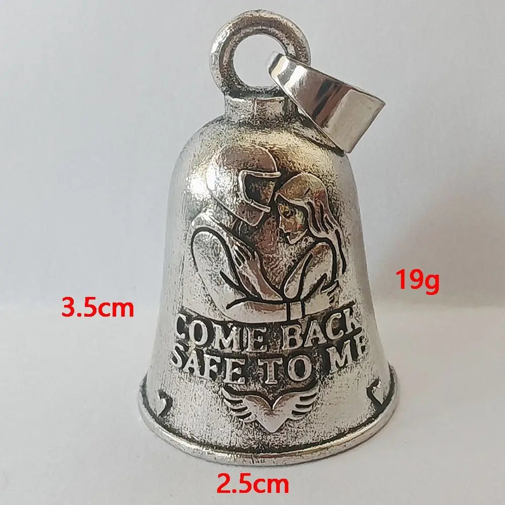 Come Back Safe To Home Motorcycle Guardian Bell Pendant Punk Style Evil Spirit Trap Bell Small Size Lightweight