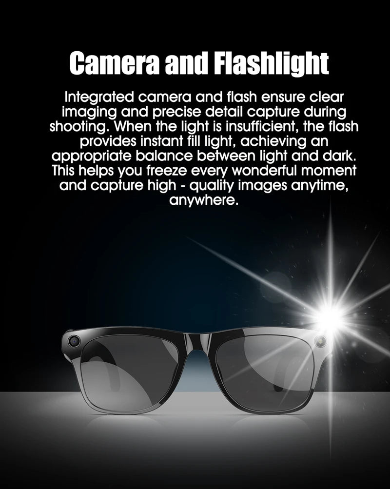 4K AI Smart Photochromic Glasses Multifunction Camera Bluetooth Call Voice Assistant Music Player Translate Glasses For Xiaomi    qykyai-sq.myshopify.com